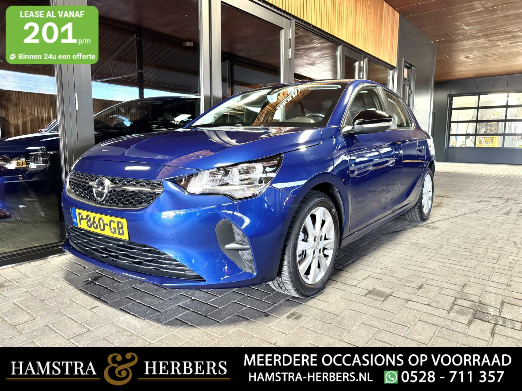 Opel Corsa 1.2 Edition blauw, weinig KM! 2022 - voorkant