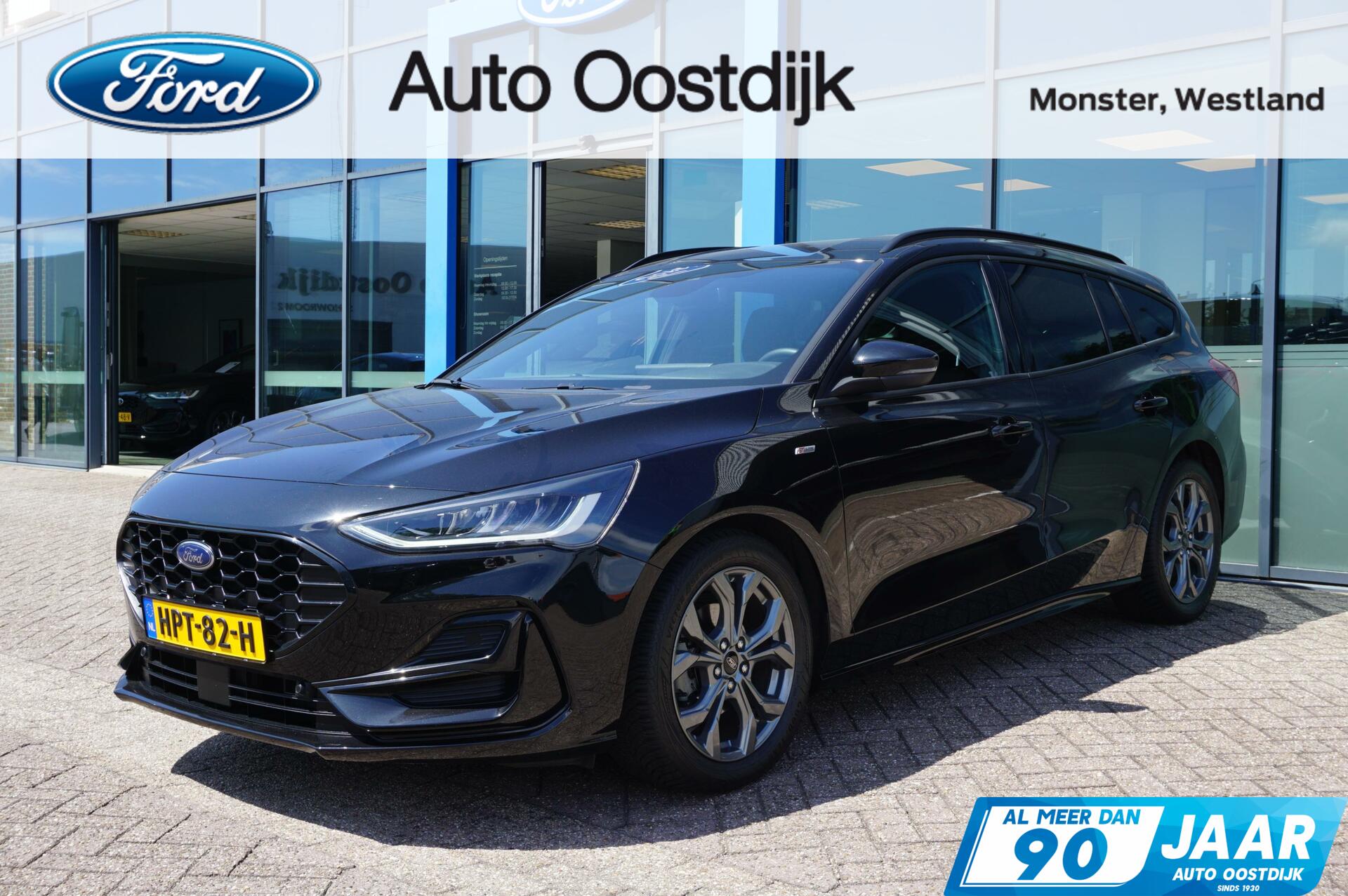 Ford Focus Wagon 1.0 EcoBoost Hybrid ST Line 125PK Automaat Winterpack SYNC4 Cruise Navi Camera Climate Parkeersensoren Privacy Glass *1500KG Trekgewicht* 2023 - voorkant