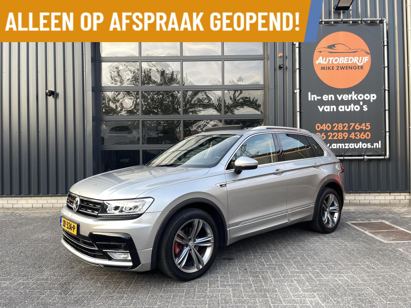 Volkswagen Tiguan 1.4 TSI ACT R-LINE AUT. PANORAMADAK|TREKHAAK|LED KOPLAMPEN|CARPLAY|LEER|STOELVERWARMING|MASSAGE STOEL 2016 - voorkant