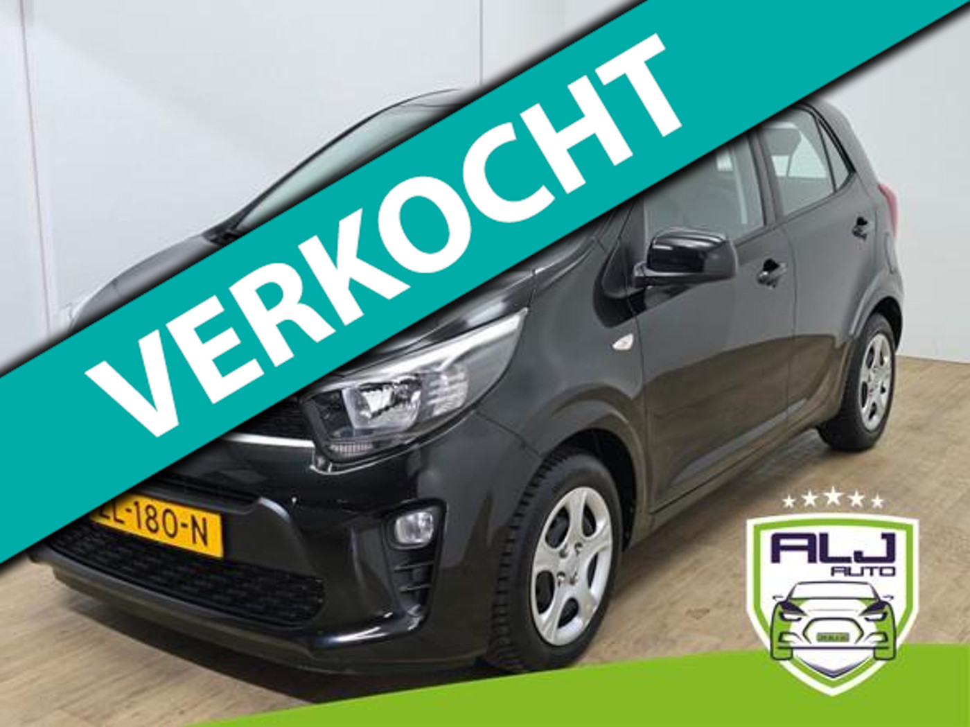 Kia Picanto Occasion met airco en bluetooth | Tweedehands Kia Picanto zwart nu bij ALJauto | Dealeronderhouden | Bovag 2019 - voorkant
