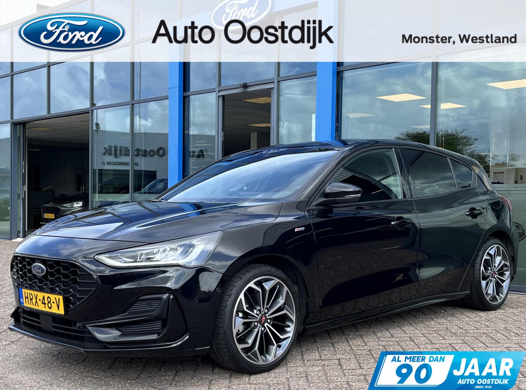 Ford Focus 1.0 EcoBoost Hybrid ST Line 125PK Winterpack Cruise Navi Camera SYNC4 Carplay Draadloos Climate Privacy Glass Parkeersensoren 18" Velgen *Sportief* 2023 - voorkant