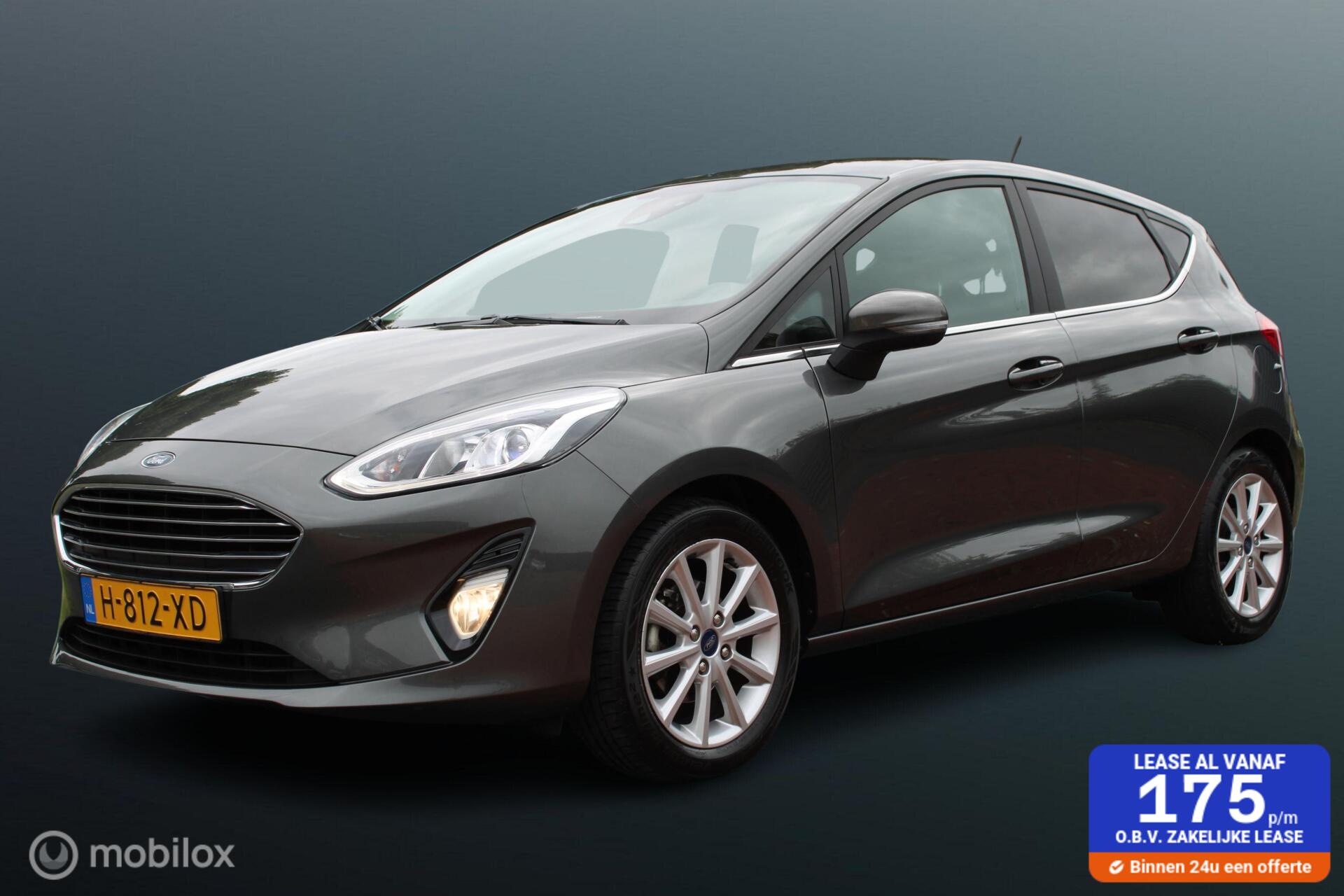 Ford Fiesta 1.0 EcoBoost 95 PK Titanium, Stuur-stoel verw, Navi, App connect, Cruise, Clima, Pdc, Donker glas 2020 - voorkant