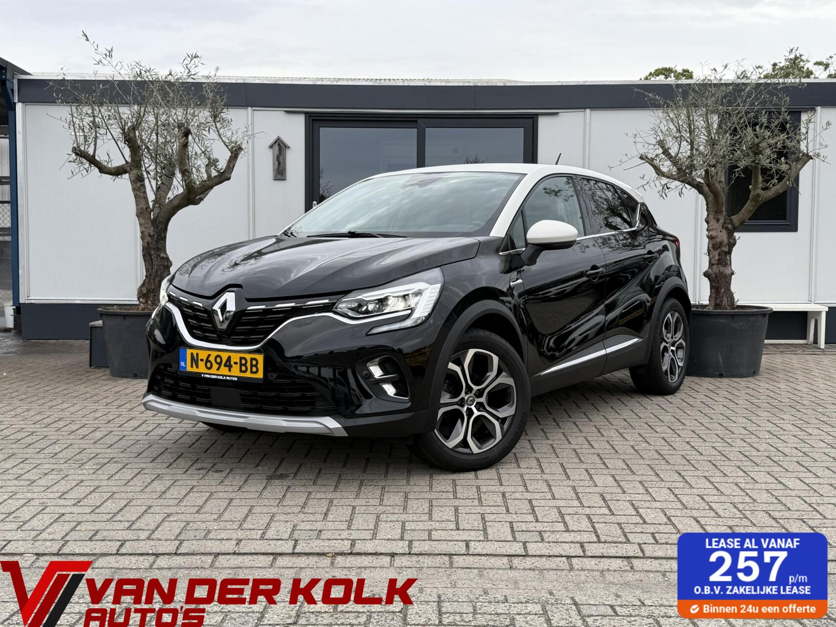Renault Captur 1.0 TCe 100 Black/White Edition Navi CarPlay Cruise 2021 - voorkant