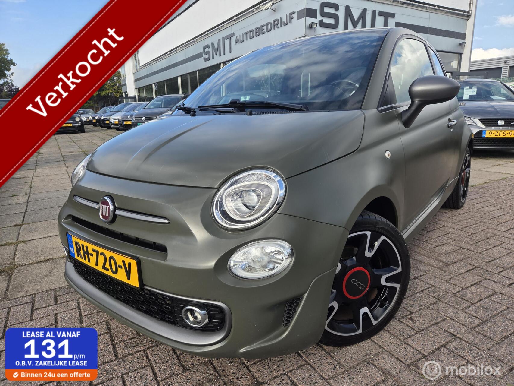 Fiat Fiat 500 0.9 TwinAir Turbo Sport 105PK NLAuto/Leder/Dealer 2017 - voorkant
