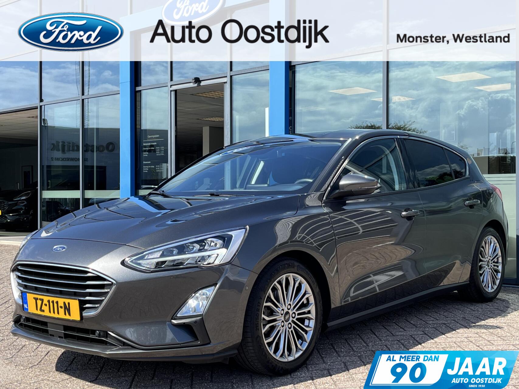 Ford Focus 1.0 EcoBoost Titanium 125PK Trekhaak Camera Adaptieve Cruise Winterpack Climate Navi Full-Led Privacy Glass B&O Audio *Dealer Onderhouden* 2018 - voorkant