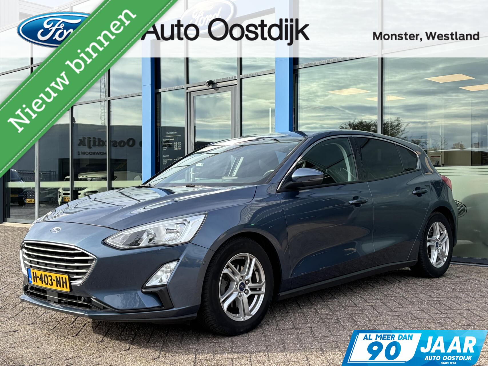 Ford Focus 1.0 EcoBoost Titanium 125PK Automaat Afn. Trekhaak Winterpack Camera Cruise Navi Privacy Glass All Seasons *Dealer Onderhouden* 2019 - voorkant