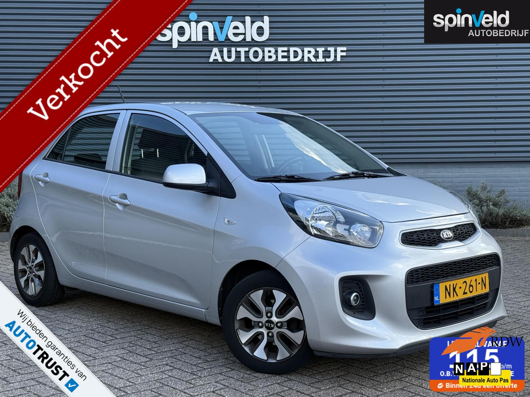 Kia Picanto 1.0 CVVT EconomyPlusLine BJ`17 NAP NL NAVI Airco 2017 - voorkant