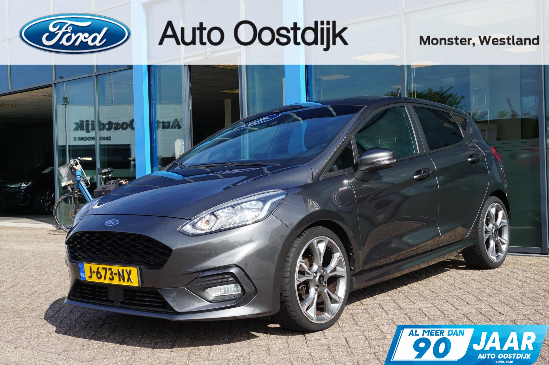 Ford Fiesta 1.0 EcoBoost ST-Line 100PK Automaat Winterpack Cruise Climate Carplay Navi Privacy Glass 18" Inch Velgen *Compleet* 2019 - voorkant