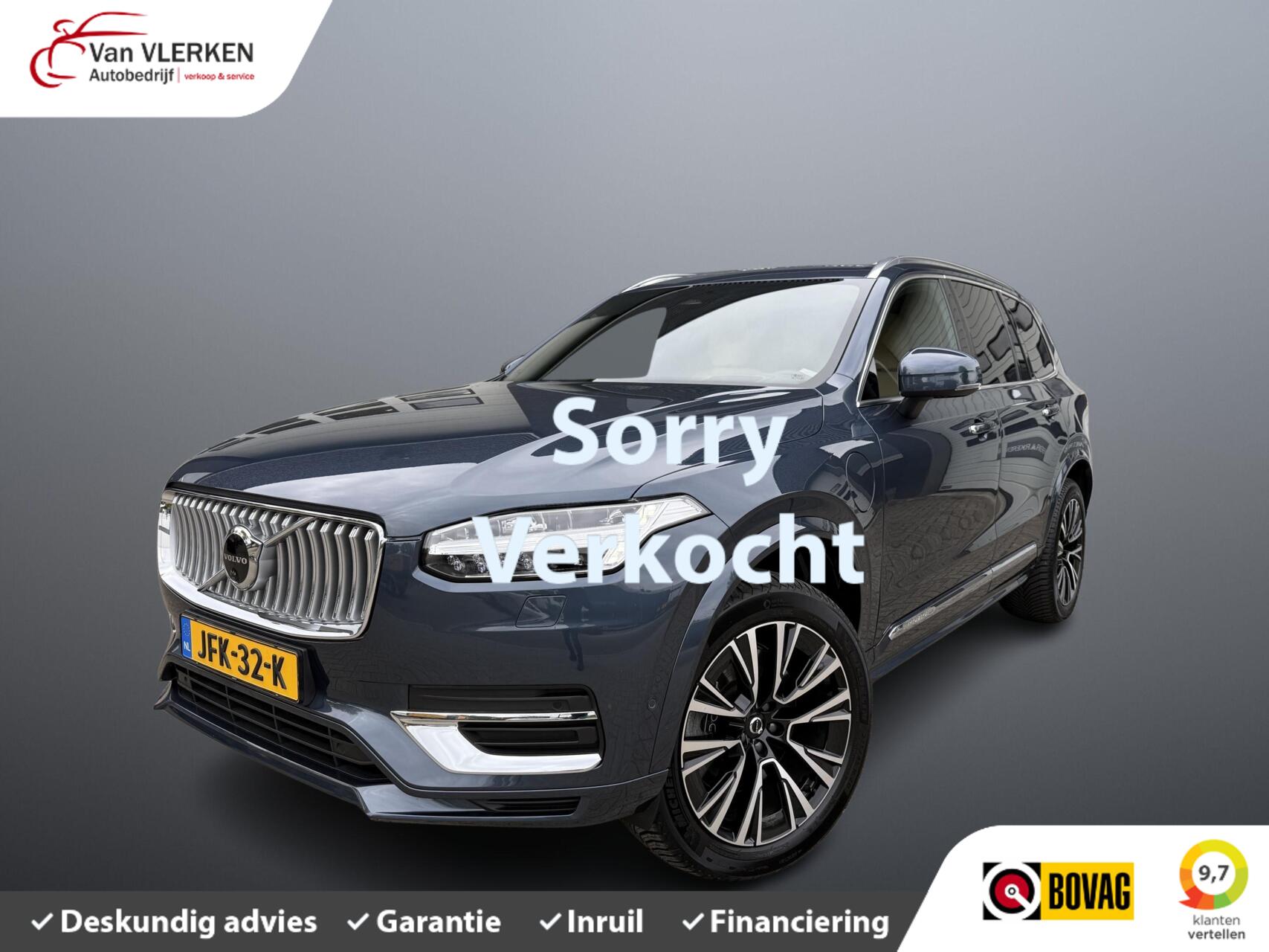 Volvo Xc90 2.0 T8 Recharge AWD Ultimate Bright 7P TREKHAAK PANORAMADAK LEER 2023 - voorkant