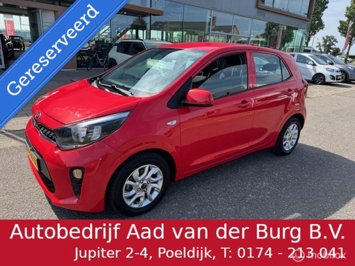 Kia Picanto 1.0 MPi Dynamic Line - Navigatie, Achteruitrijcamera, Apple Carplay/Android Auto, Bluetooth, Spotify, Elctr ramen, Centr deurvergrendeling met afst.diening, Rood Metaallak ! 2020 - voorkant
