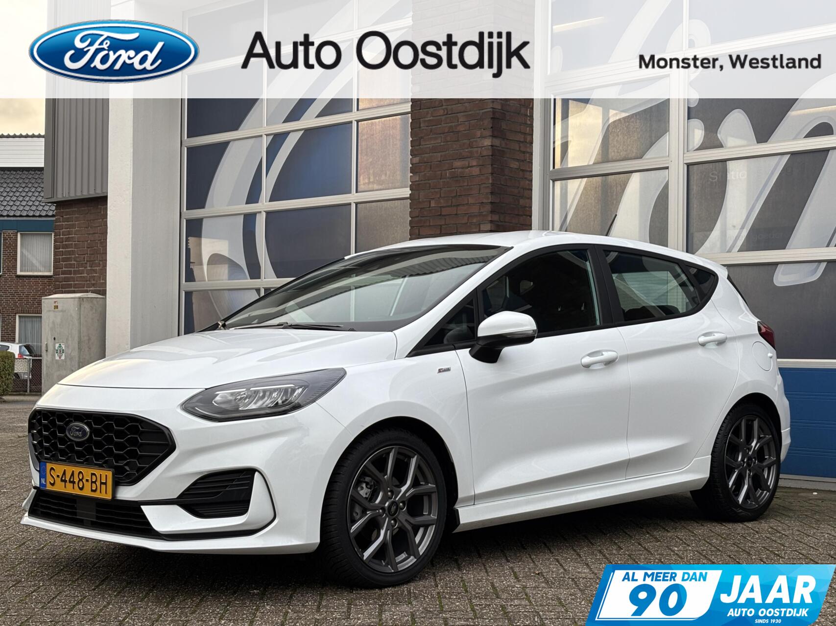 Ford Fiesta 1.0 EcoBoost Hybrid ST-Line 125PK Cruise Carplay-Navi Climate Privacy Glass 17'' Velgen 4-seizoensbanden *Sportief* 2023 - voorkant