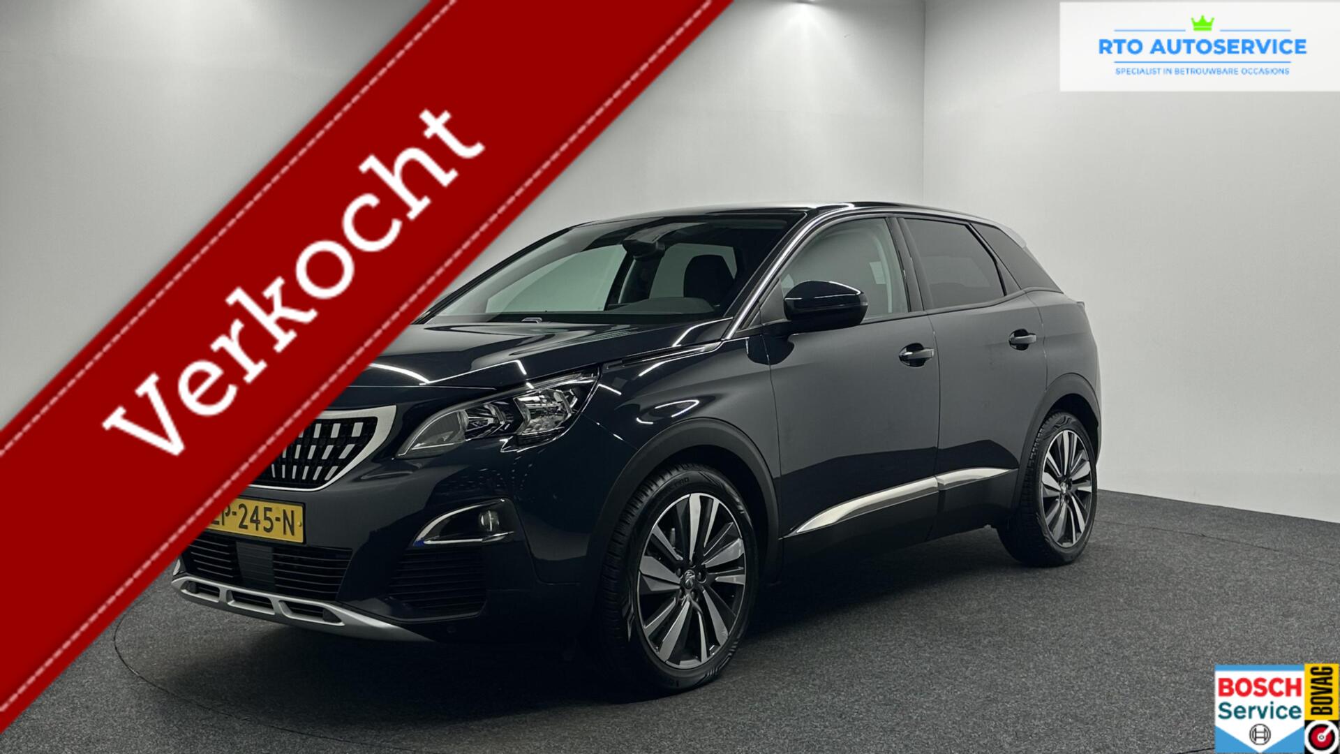 Peugeot 3008 1.2 PureTech Blue Lease Executive TREKHAAK NAVI LM CARPLAY ECC CRUISE. 2019 - voorkant