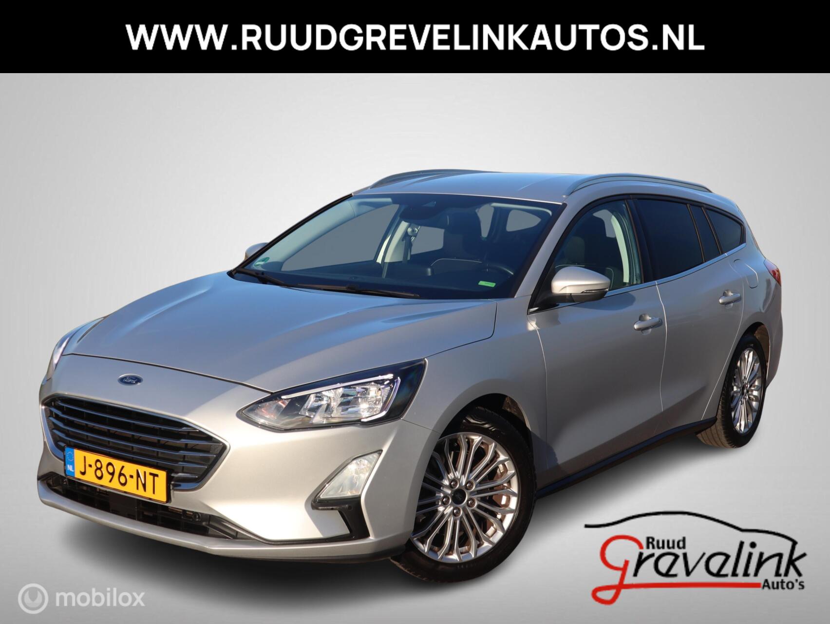 Ford Focus EcoBoost Hybrid 125 PK H6 Titanium Navi Stoel+Stuurverwarming Digi Cockpit Wegklapbare Trekhaak Bomvol Opties 2020 - voorkant