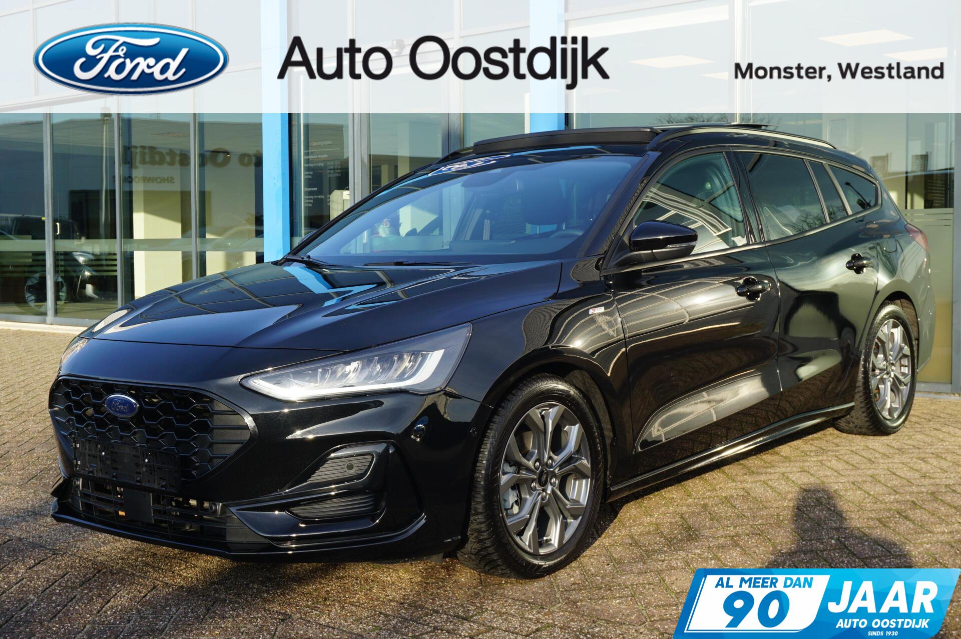 Ford Focus Wagon 1.0 EcoBoost Hybrid ST Line X 155PK Automaat Afn. Trekhaak Panodak Winterpack Adaptieve Cruise Camera Blind-Spot Parkeersensoren Keyless B&O Full-LED Climate *Compleet* 2025 - voorkant