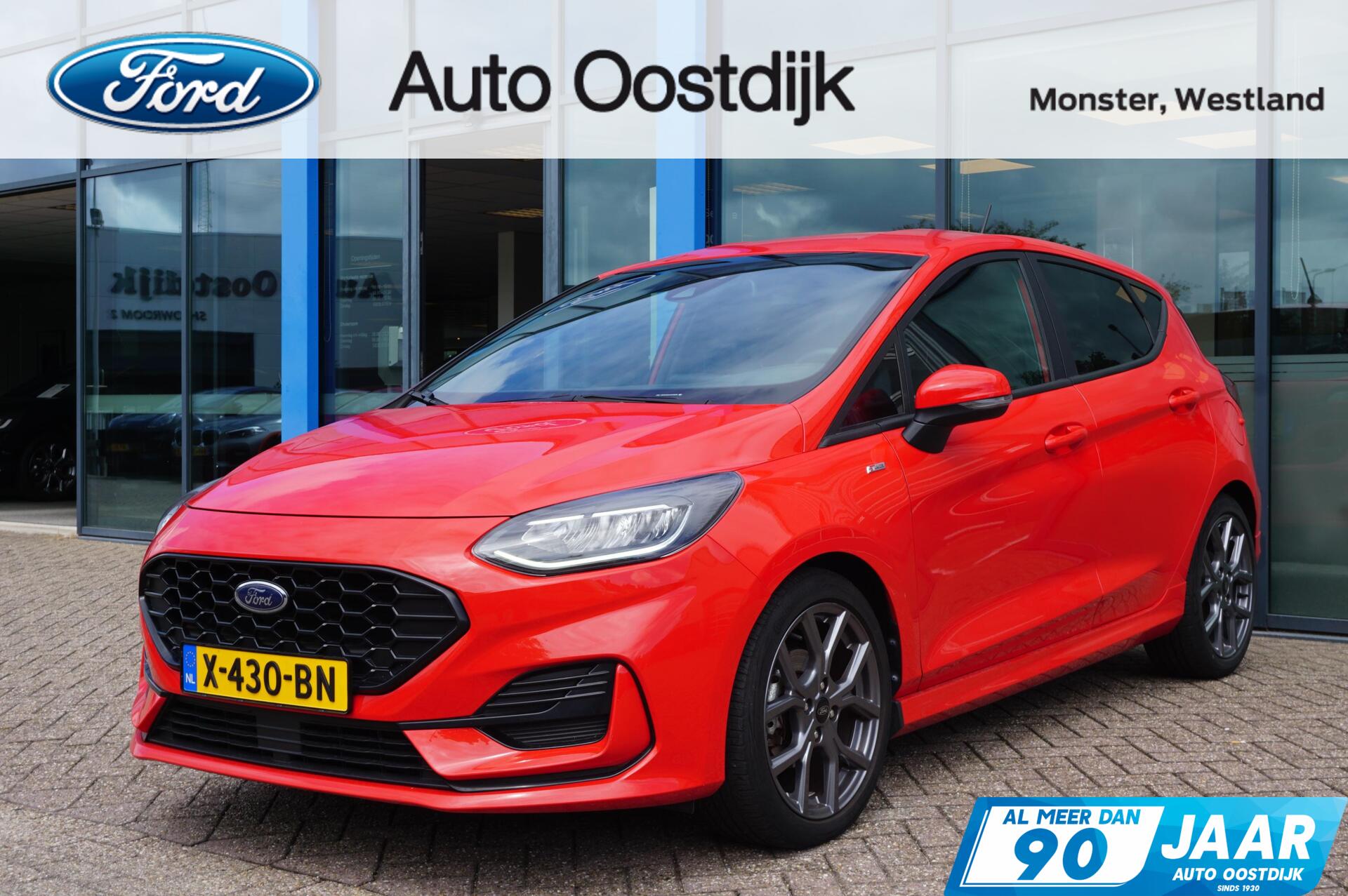 Ford Fiesta 1.0 EcoBoost Hybrid ST-Line 125PK Carplay-Navi Climate Cruise Control Privacy Glass Parkeersensoren Achter *Sportief* 2022 - voorkant