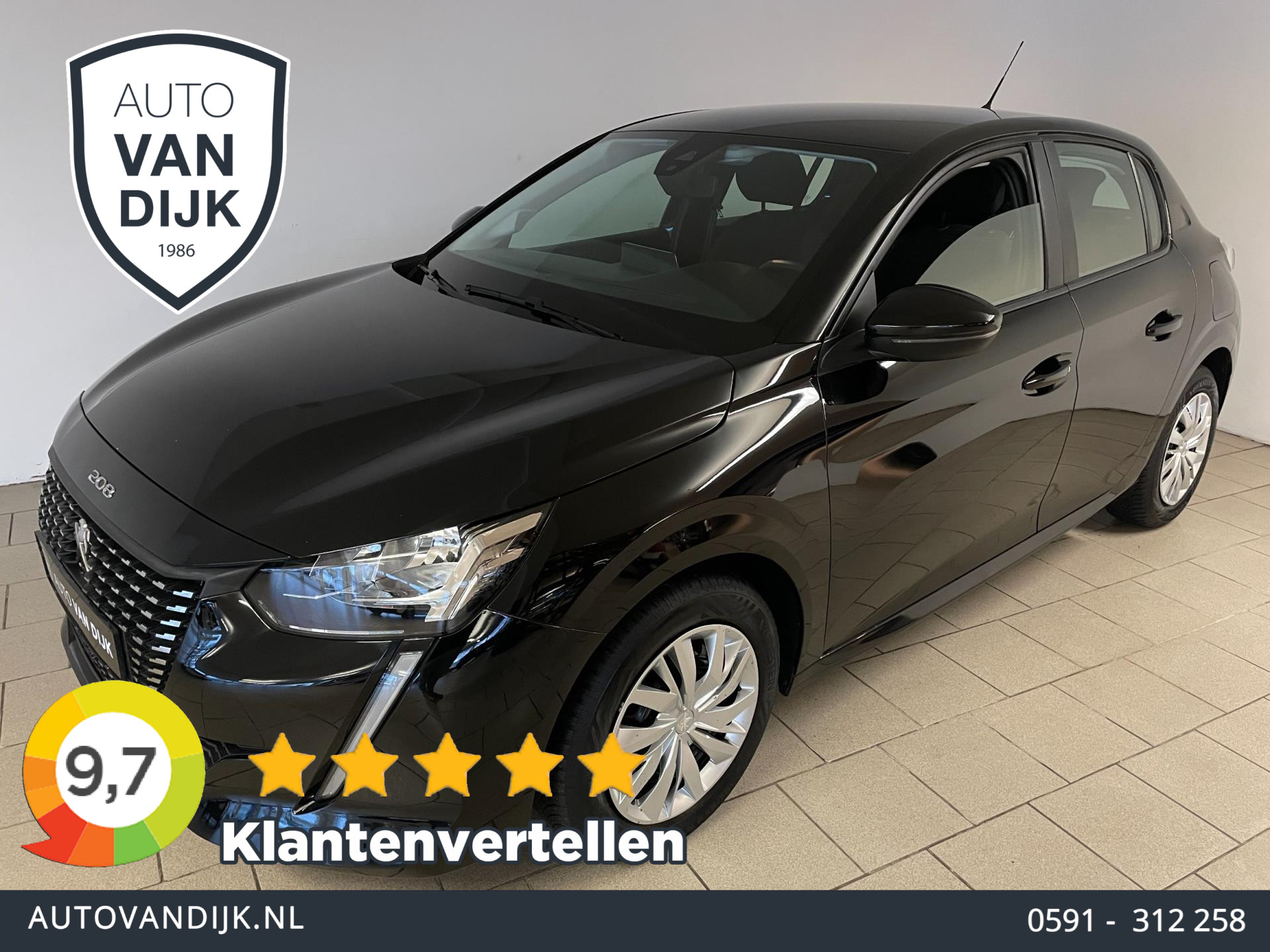 Peugeot 208 1.2 PureTech Active AIRCO NAVI CRUISE APPLE CARPLAY BLUETOOTH MULTI STUUR PDC ZEER NETTE AUTO 2022 - voorkant