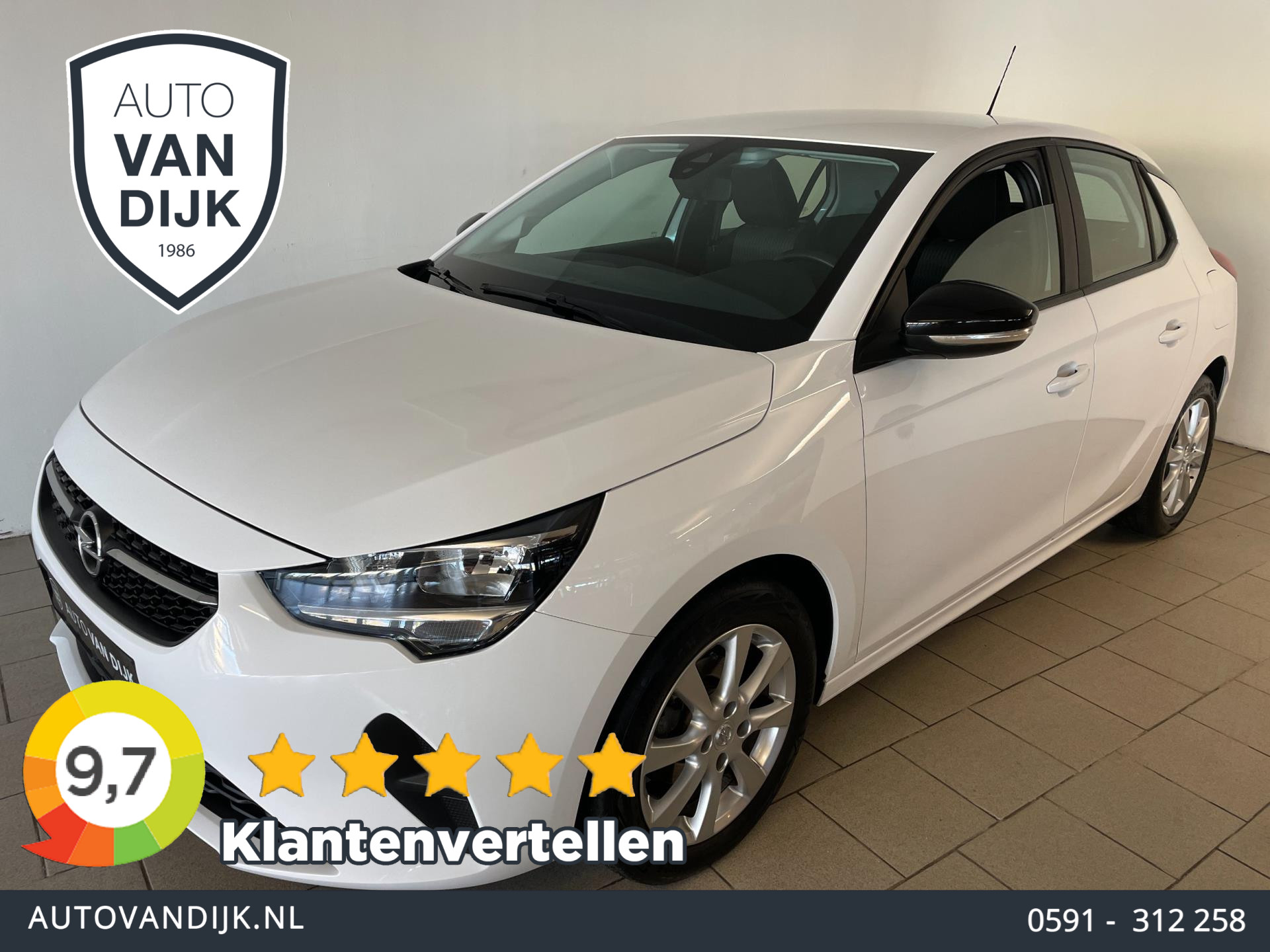 Opel Corsa 1.2 Edition AIRCO NAVI CRUISE STUURVERW PDC BLUETOOTH VELGEN ELEK RAMEN CENT VERG NIEUWSTAAT 2022 - voorkant