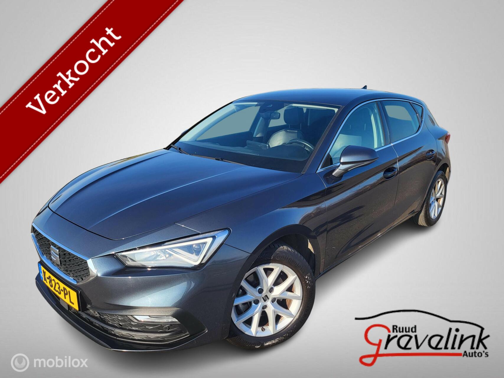 Seat Leon TSI 110 PK H6 (NIEUWE MODEL) Navi Digi Cockpit Camera Stoel+Stuurverwarming LeerAlcantara Parkassist Led 2021 - voorkant