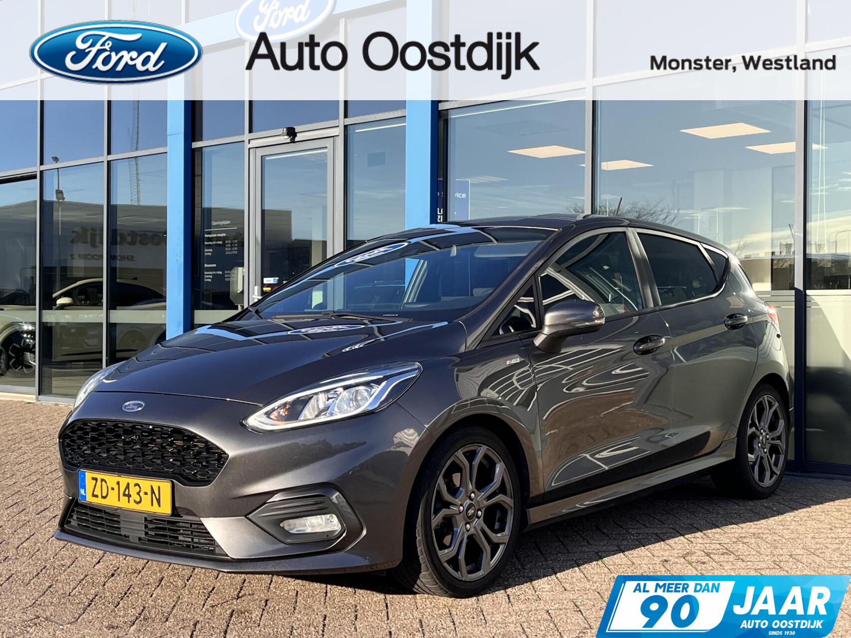 Ford Fiesta 1.0 EcoBoost ST-Line 100PK Winterpack Navi Parkeersensoren Achter Climate Carplay Privacy Glass *Sportief 2019 - voorkant