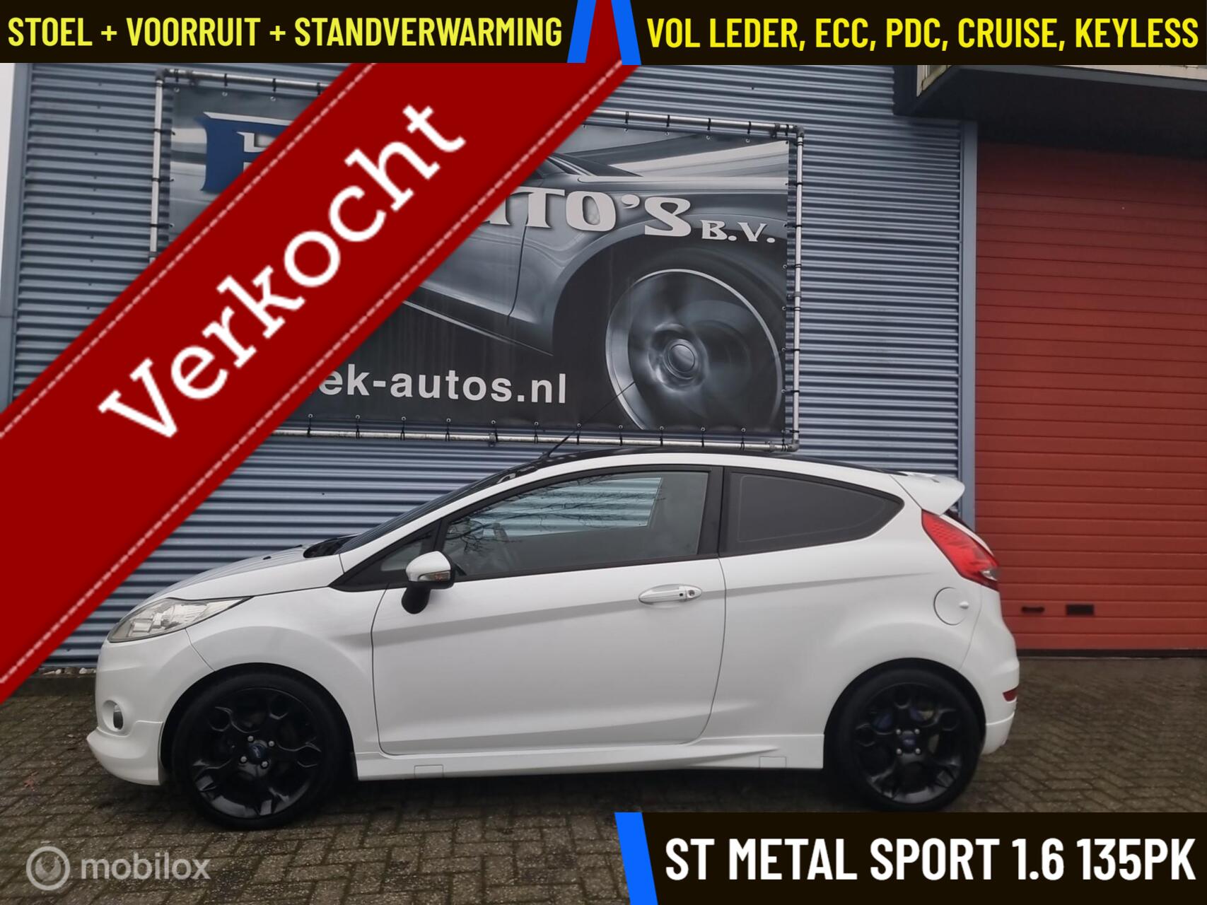 Ford Fiesta 1.6 Metal Sport 135pk. Keyless, Cruise, PDC, ECC 2012 - voorkant