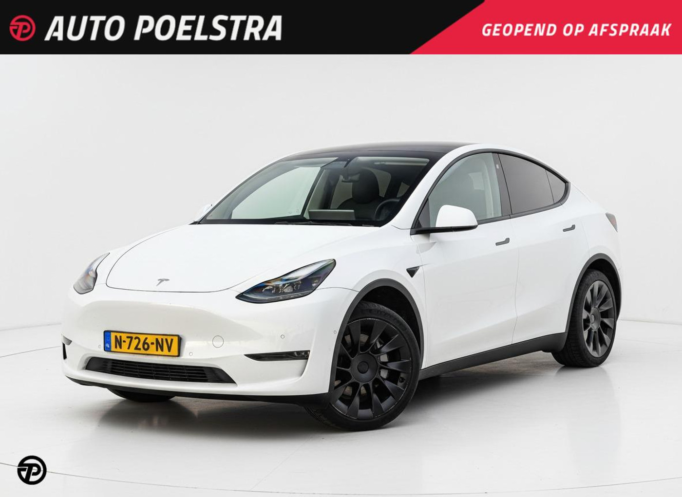 Tesla Model Y Long Range AWD 75 kWh Autopilot Zwart Leder Panoramadak 20" incl. BTW 2021 - voorkant
