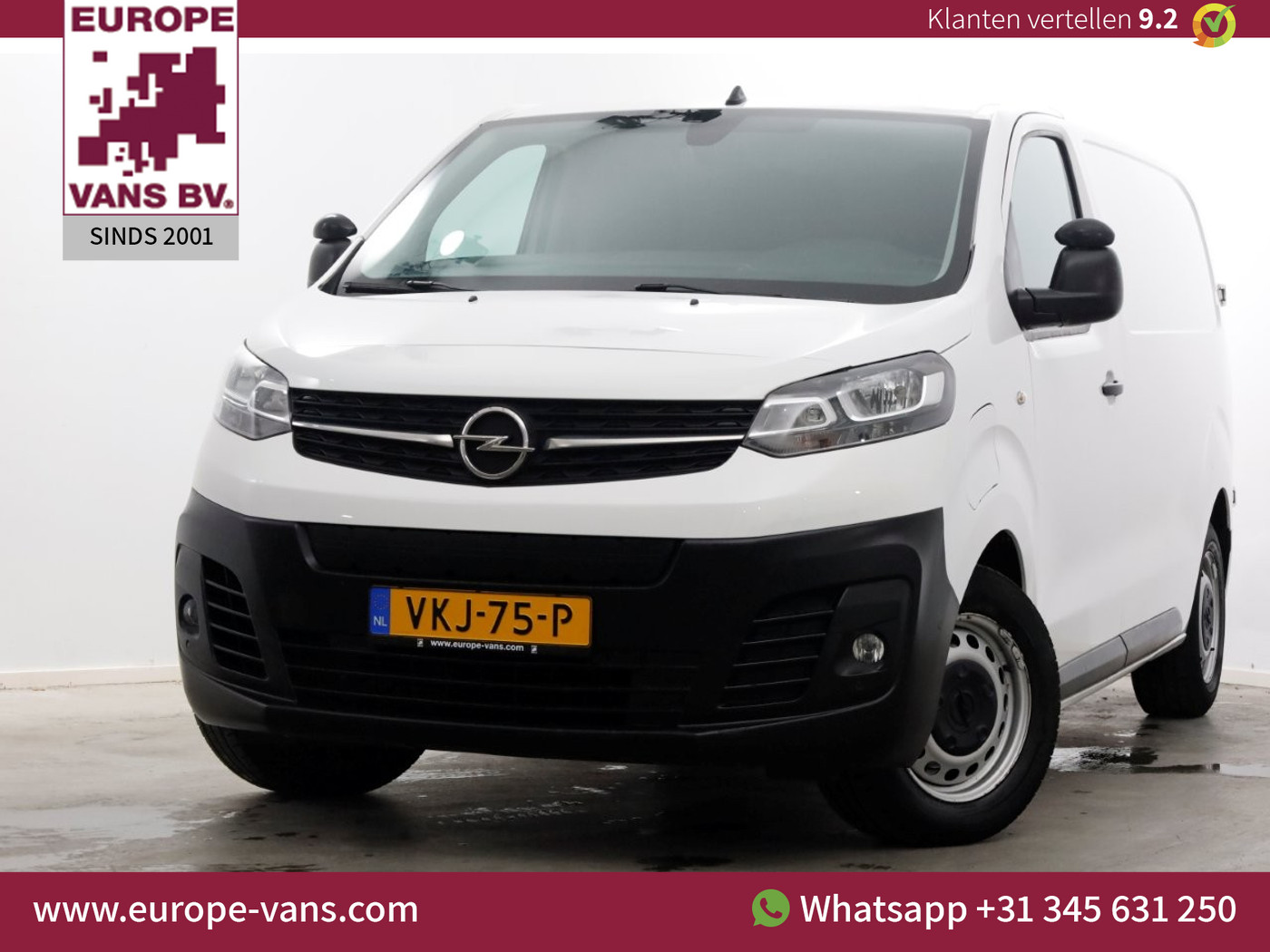 Opel Vivaro L2H1 Edition 75 kWh 100% Elektrisch WLTP Range 315km SOH 96% 05-2021 2021 - voorkant
