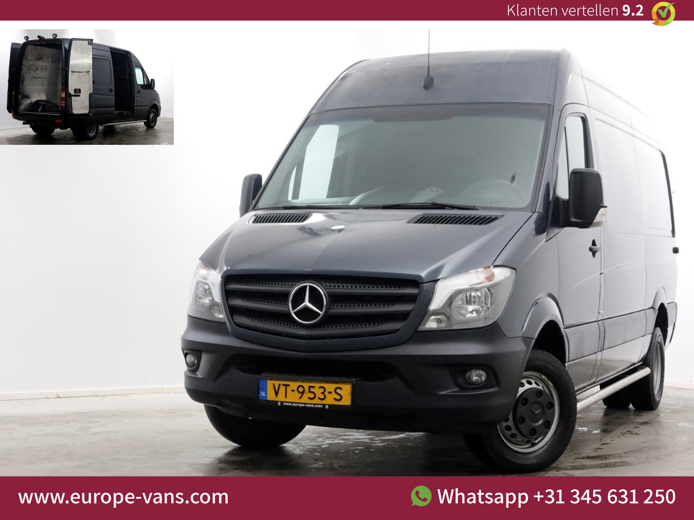 Mercedes-Benz Sprinter 516 CDI 163pk E6 7G Automaat L2H2 Airco/Trekhaak 3500kg MARGE/BTW-Vrij 01-2016 2016 - voorkant