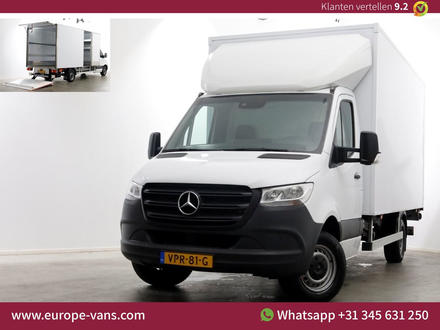 Mercedes-Benz Sprinter 314 CDI 143pk Bakwagen met laadklep en zijdeur L440 1026kg laadverm. 05-2022 2022 - voorkant