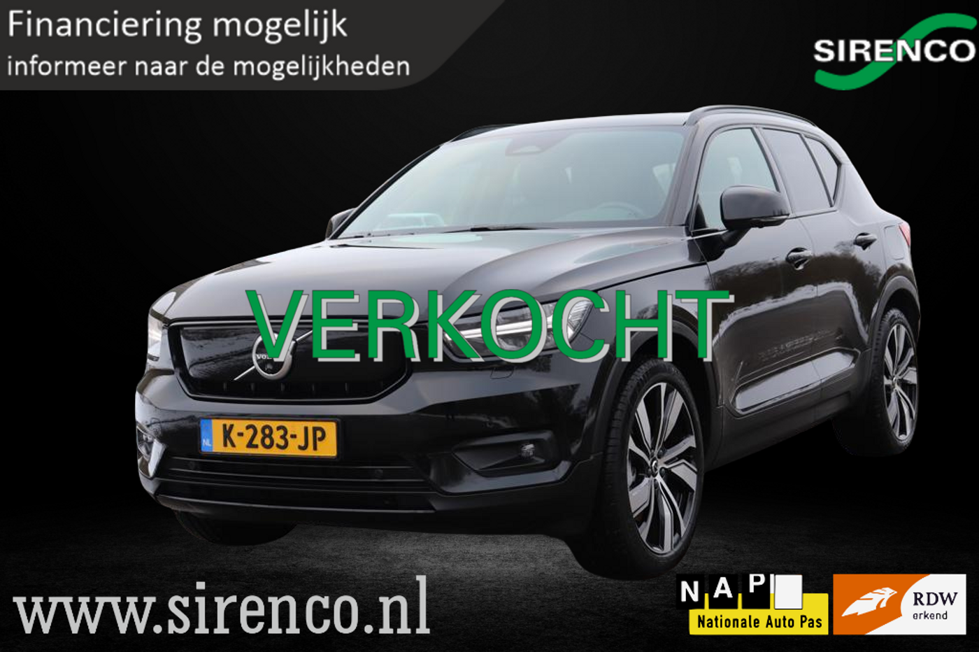 Volvo XC40 Recharge P8 AWD R-Design | 360 cam | pilotassist plus | H&K premium sound | stoel+stuur verwarming | trekhaak | leder | warmtepomp | 2020 - voorkant