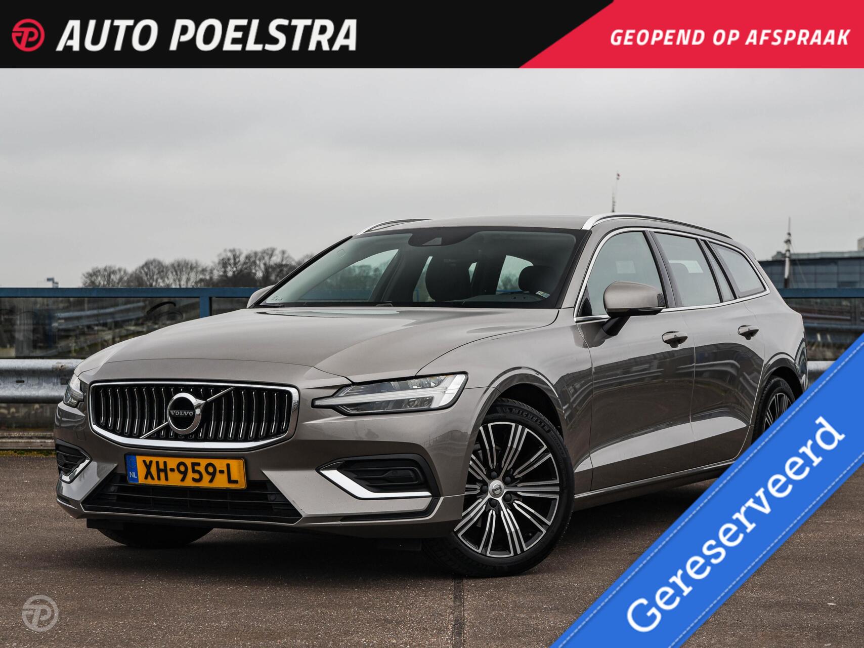 Volvo V60 2.0 D3 150 PK Inscription Trekhaak LED Leder Navigatie Apple CarPlay Android Auto Navigatie Stoelverwarming 2019 - voorkant