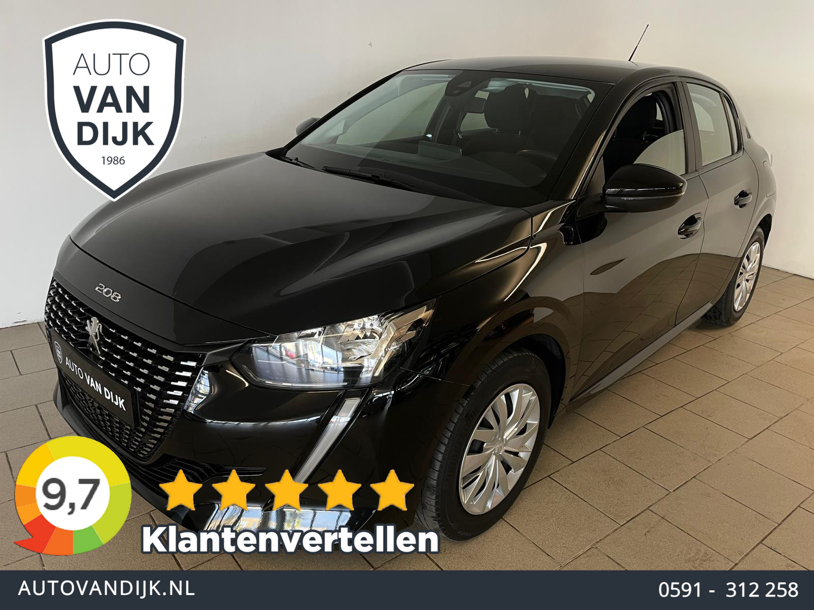 Peugeot 208 1.2 PureTech Active AIRCO NAVI VIA APP BLUETOOTH APPLE CARPLAY CRUISE ELEK RAMEN CENT VERG 5DRS ZEER NETTE AUTO 2022 - voorkant