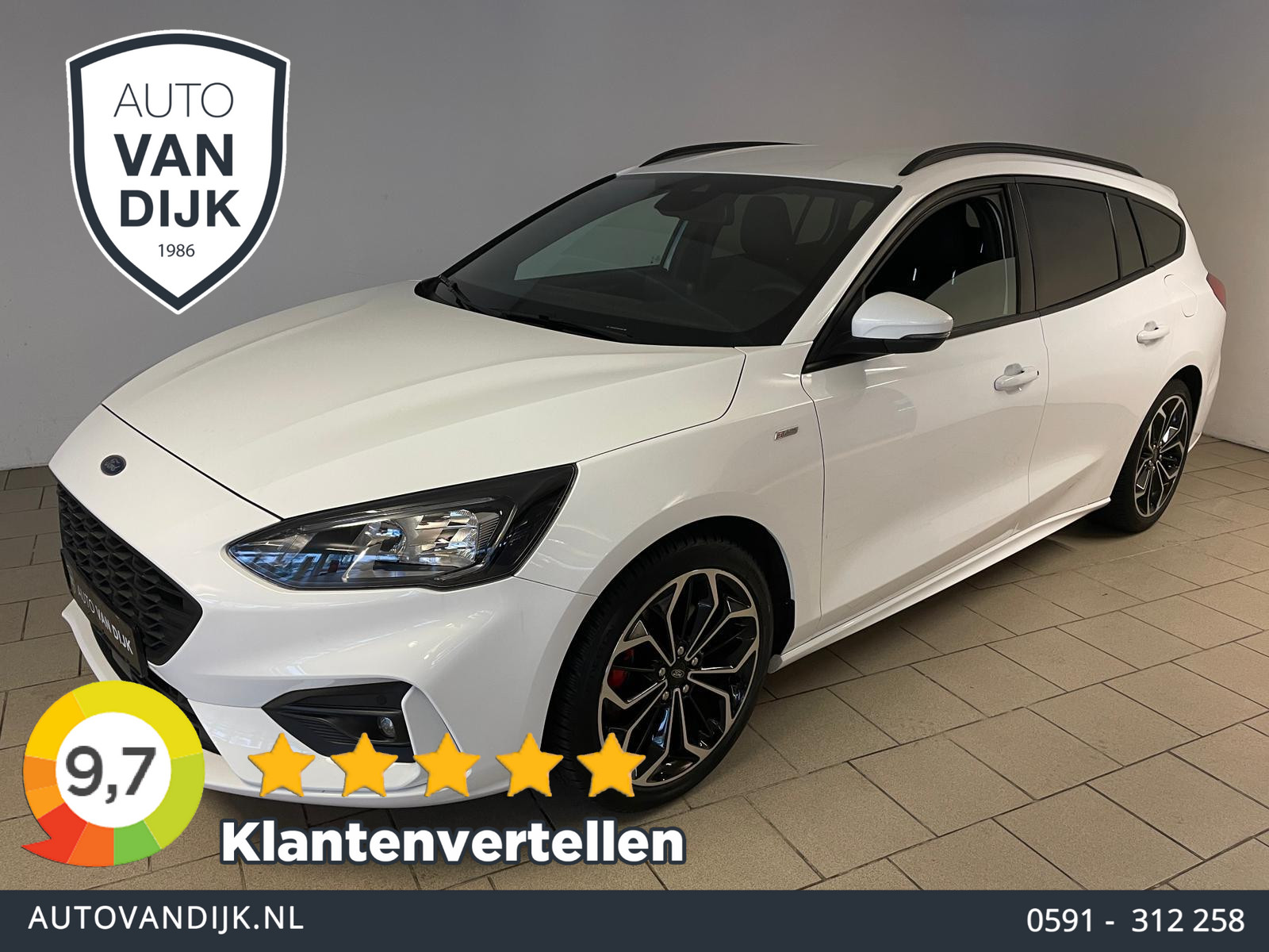 Ford Focus 1.0 EcoBoost Hybrid ST Line X Business CLIMA NAVI CRUISE BLUETOOTH APPLE CARPLAY 18 INCH VELGEN PRIVACYGLAS 2020 - voorkant