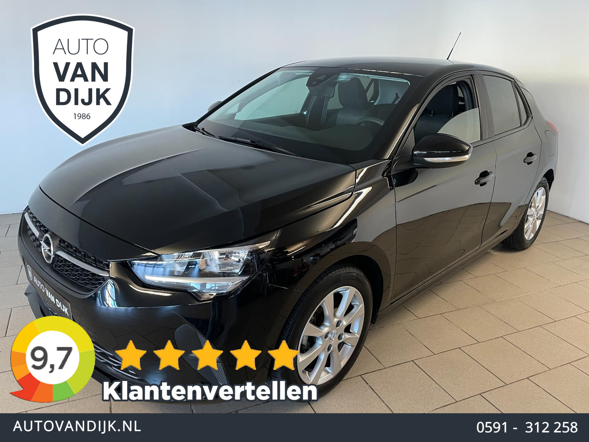 Opel Corsa 1.2 Edition AIRCO NAVI CRUISE BLUETOOTH PDC VELGEN ELEK RAMEN CENT VERG ZEER NETTE AUTO 2022 - voorkant