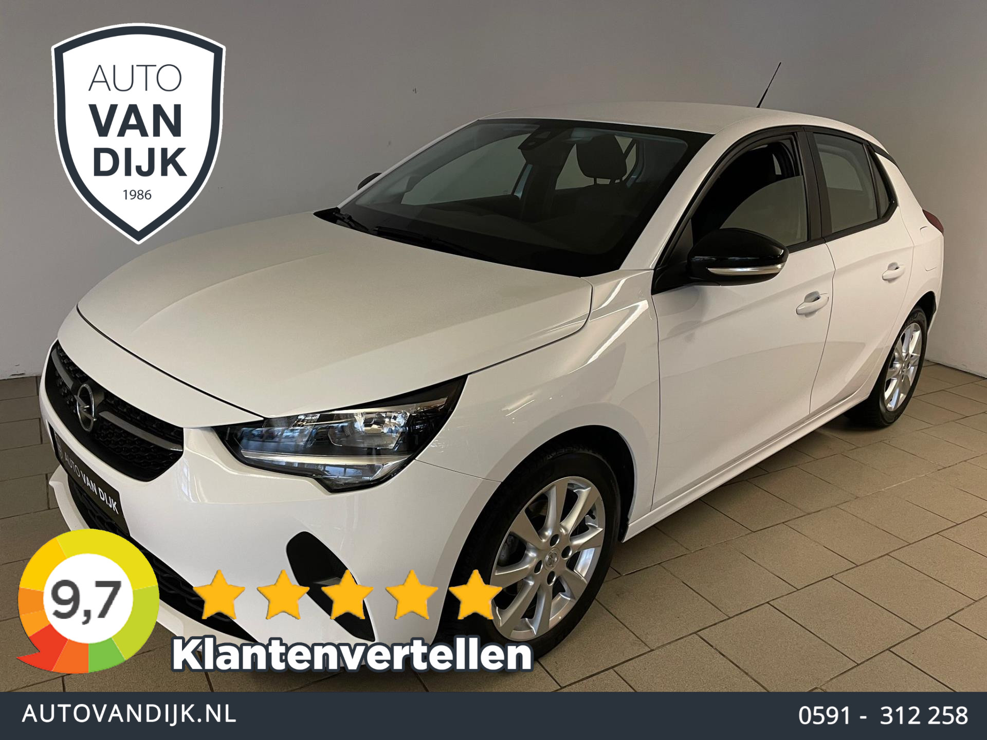 Opel Corsa 1.2 Edition AIRCO NAVI VIA APP CRUISE APPLE CARPLAY BLUETOOTH ELEK RAMEN CENT VERG LM VELGEN NIEUWSTAAT 2023 - voorkant