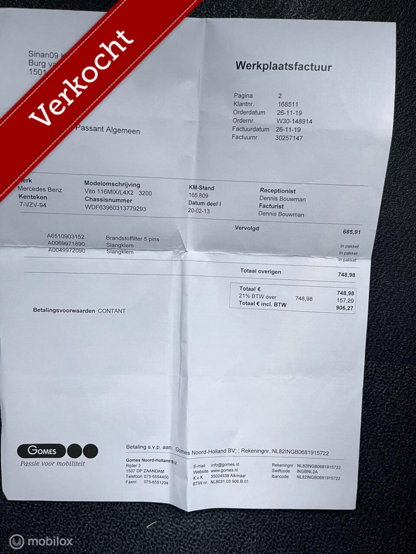 Foto van Mercedes-Benz Vito Business Van