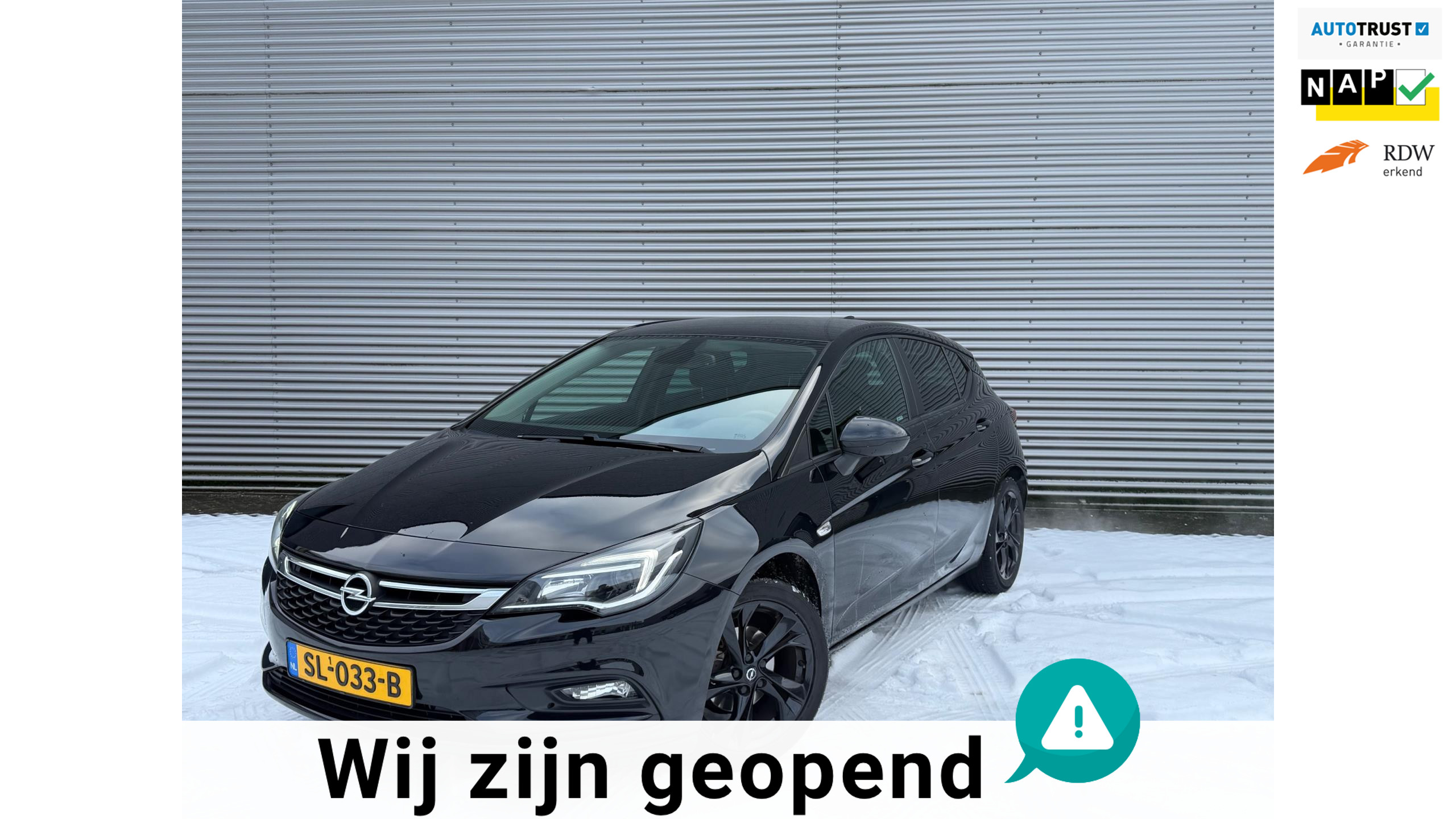 Opel Astra 1.4 Turbo 150PK Black Edition l CarPlay l Airco l NAP 2018 - voorkant