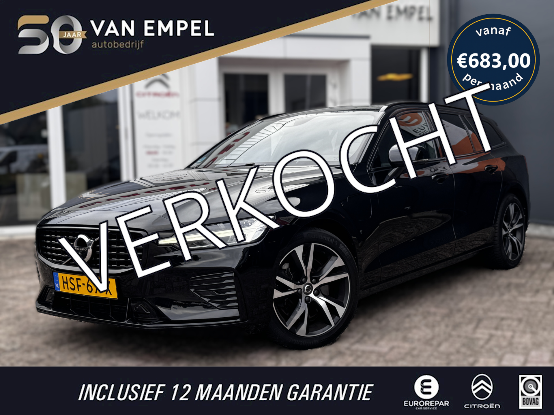 Volvo V60 2.0 T6 Recharge AWD R-Design | Schuif- Kanteldak |Trekhaak uitklapbaar | 360 camera | HUD | Elektrische achterklep 2021 - voorkant