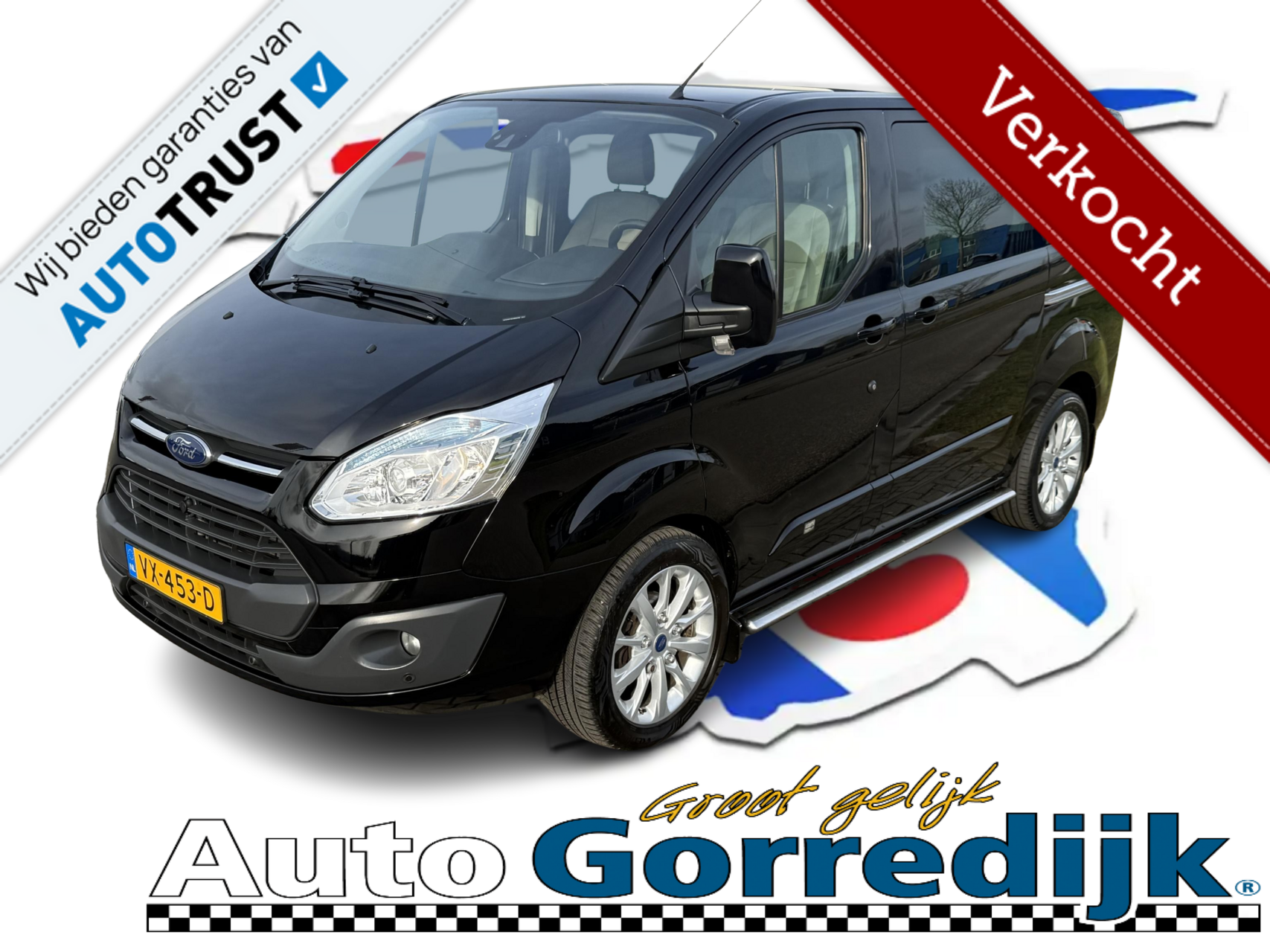Ford Transit Custom 270 2.2 TDCI L1H1 Anniversary Edition DC 5 PERS. LEER,LMV,NAVI,TRREKHAAK 2016 - voorkant