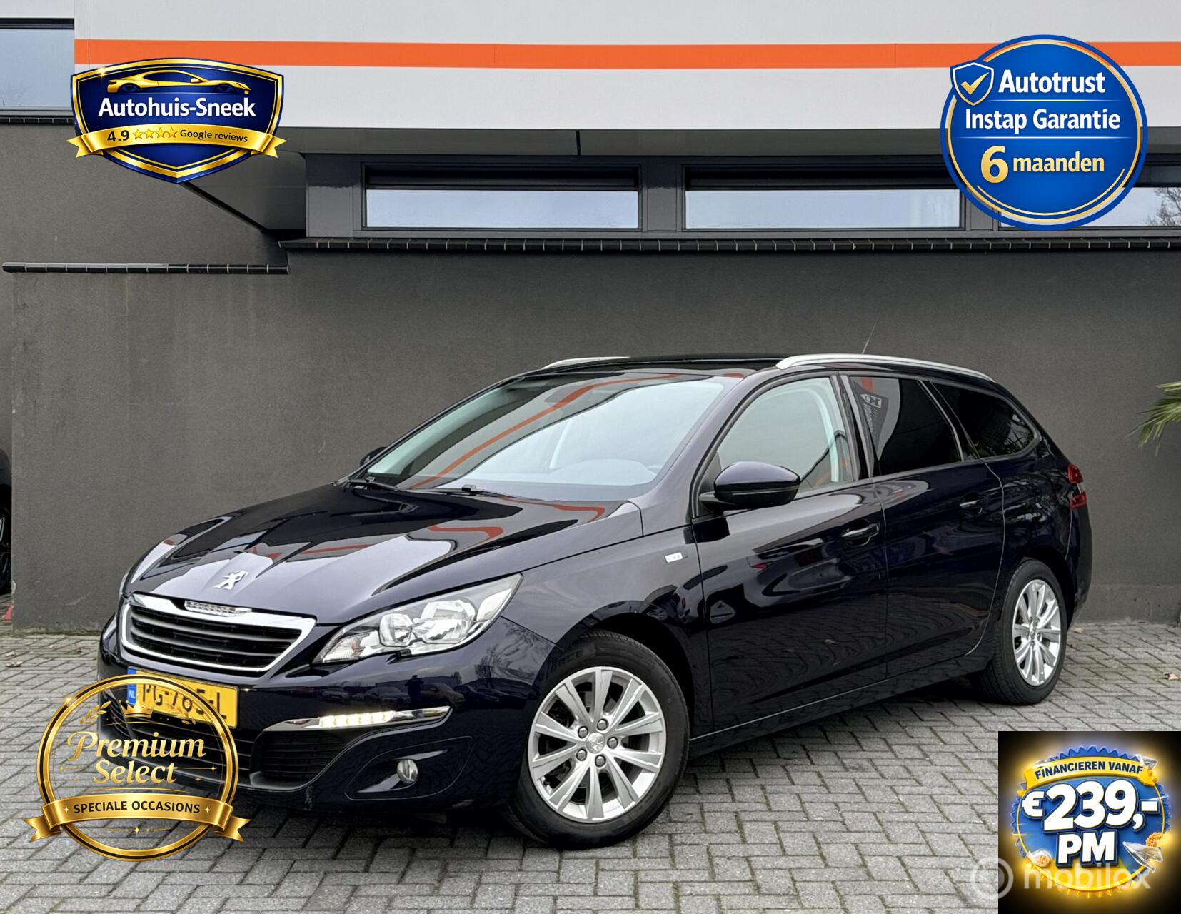Peugeot 308 1.2 PureTech Blue Lease Executive 6mnd garant 2017 - voorkant