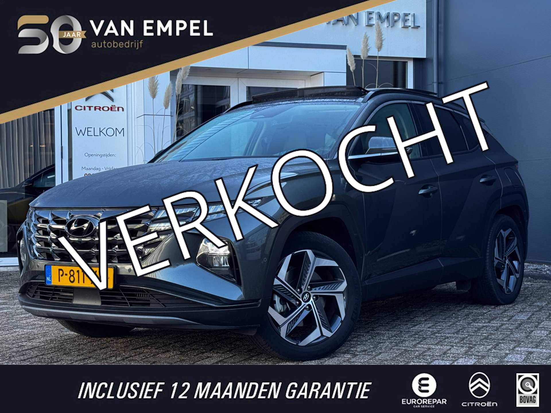 Hyundai Tucson 1.6 T-GDI PHEV Premium Sky 4WD | Trekhaak | Panoramadak | NL-Auto | Leder + Memory | Camera rondom 2022 - voorkant