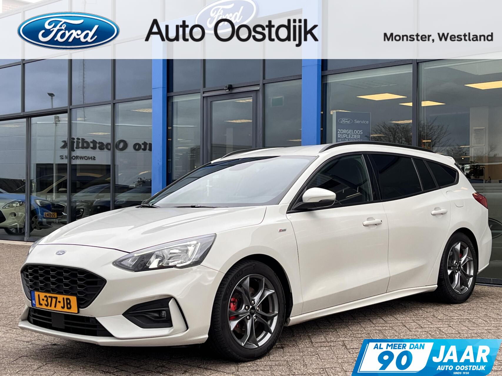 Ford Focus Wagon 1.0 EcoBoost Hybrid ST Line X 125PK Trekhaak Winterpack Adaptieve Cruise Camera Elek. Achterklep B&O Keyless Full-LED Climate *Dealer Onderhouden* 2021 - voorkant