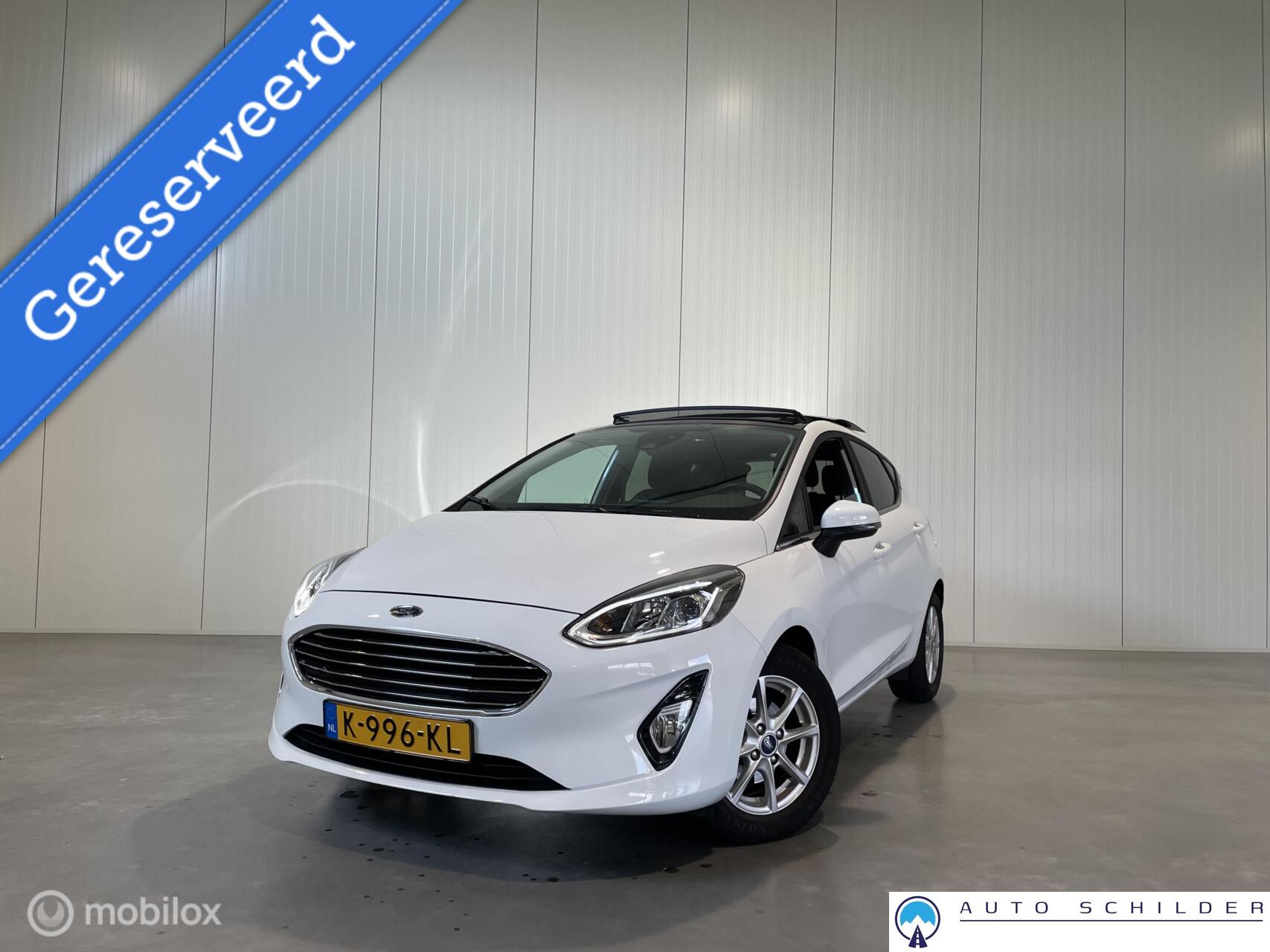 Ford Fiesta 1.0 EcoBoost Titanium, Airco|Panodak|Navi|Cruise|1e eig.|5-deurs|Org. NL|Unieke stand!|Cruise|Pdc. 2021 - voorkant