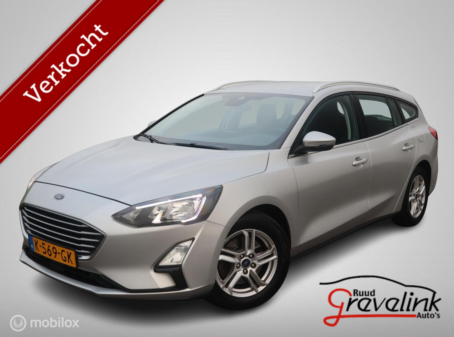 Ford Focus EcoBoost Hybrid 125 PK H6 Navigatie Trekhaak Camera Led Pdc V+A 2020 - voorkant