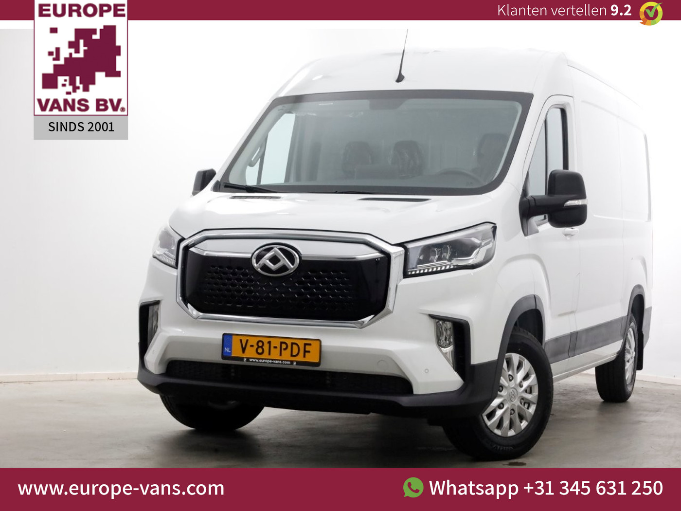Maxus Edeliver 9 L2H2 72kWh WLTP Range 280km 100% Elektrisch Airco/Camera NIEUW 02-2024 2024 - voorkant