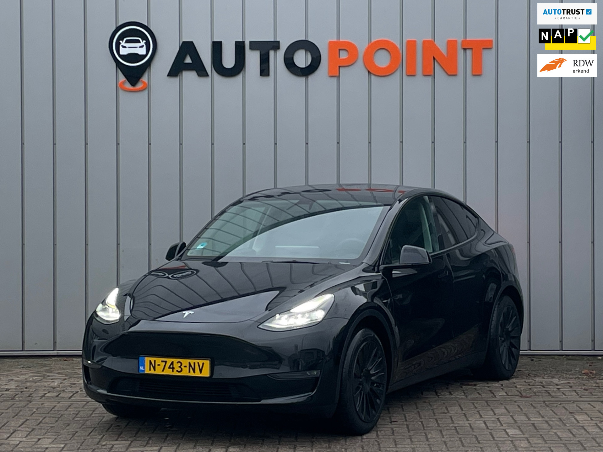 Tesla Model Y Long Range AWD 75 kWh WARMTEPOMP LFP TREKHAAK 91% SOH 2021 - voorkant