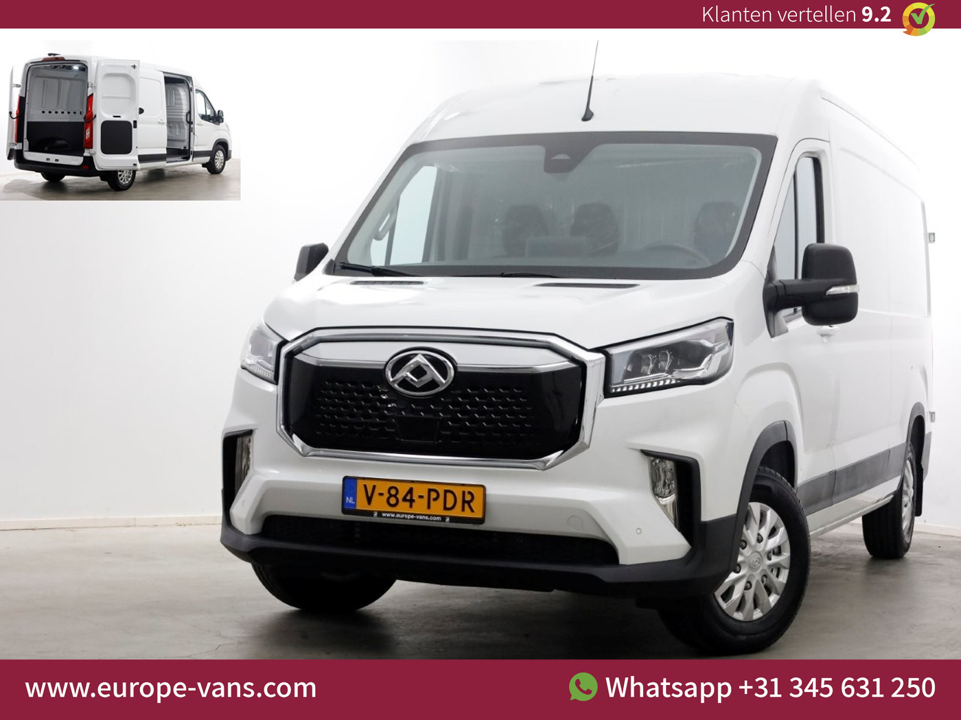 Maxus Edeliver 9 L3H2 72kWh WLTP Range 280km 100% Elektrisch Airco/Camera NIEUW 02-2024 2024 - voorkant