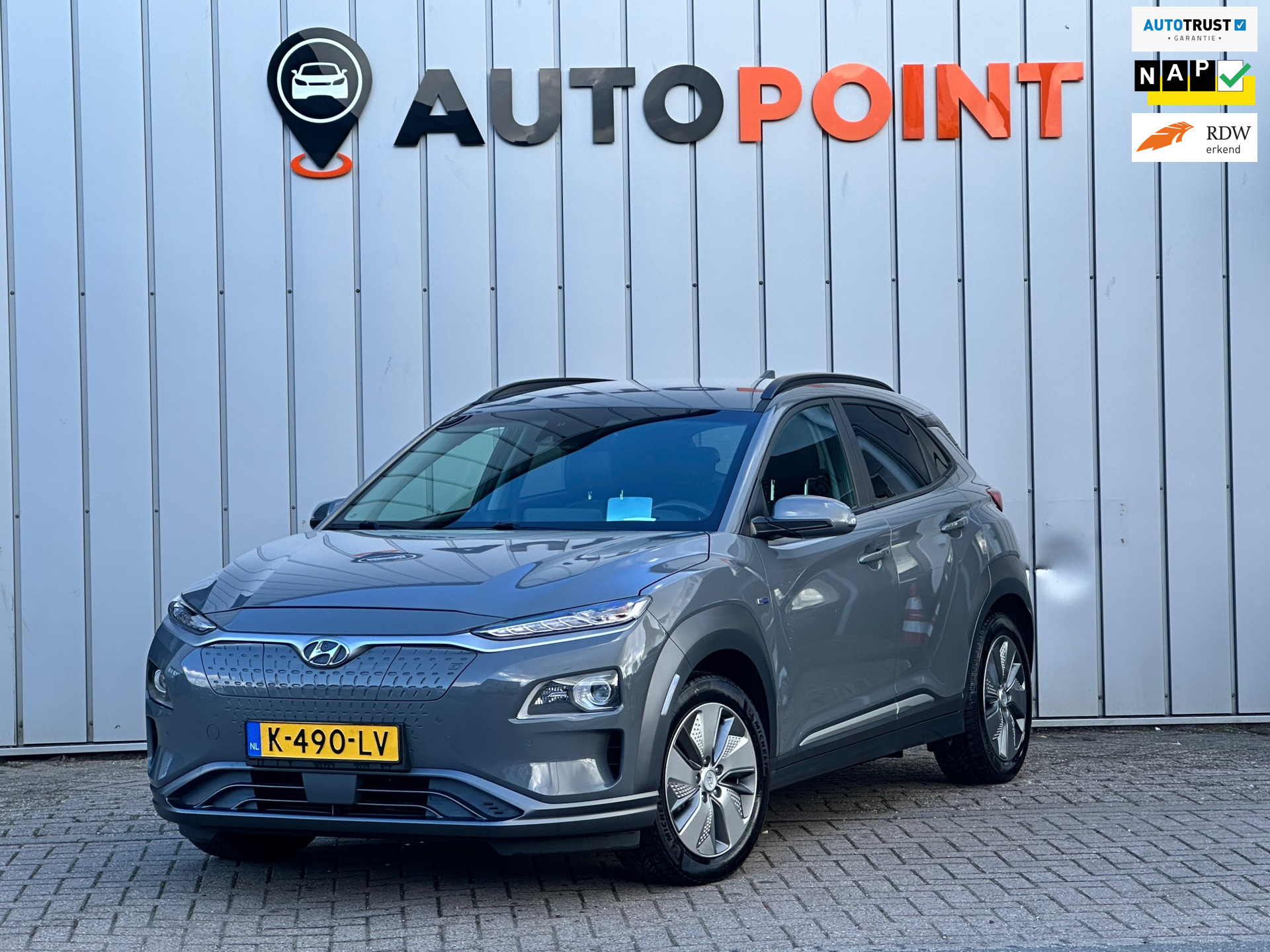 Hyundai Kona EV Premium 64 kWh SOH 100 % WARMTEPOMP HEAD-UP 2020 - voorkant