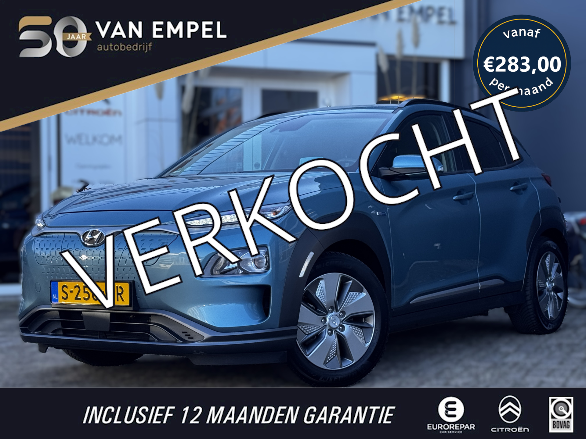 Hyundai Kona EV Comfort 64 kWh | 95% SOH | Trekhaak | Camera | Navigatie | Stoelverwarming | 2020 - voorkant