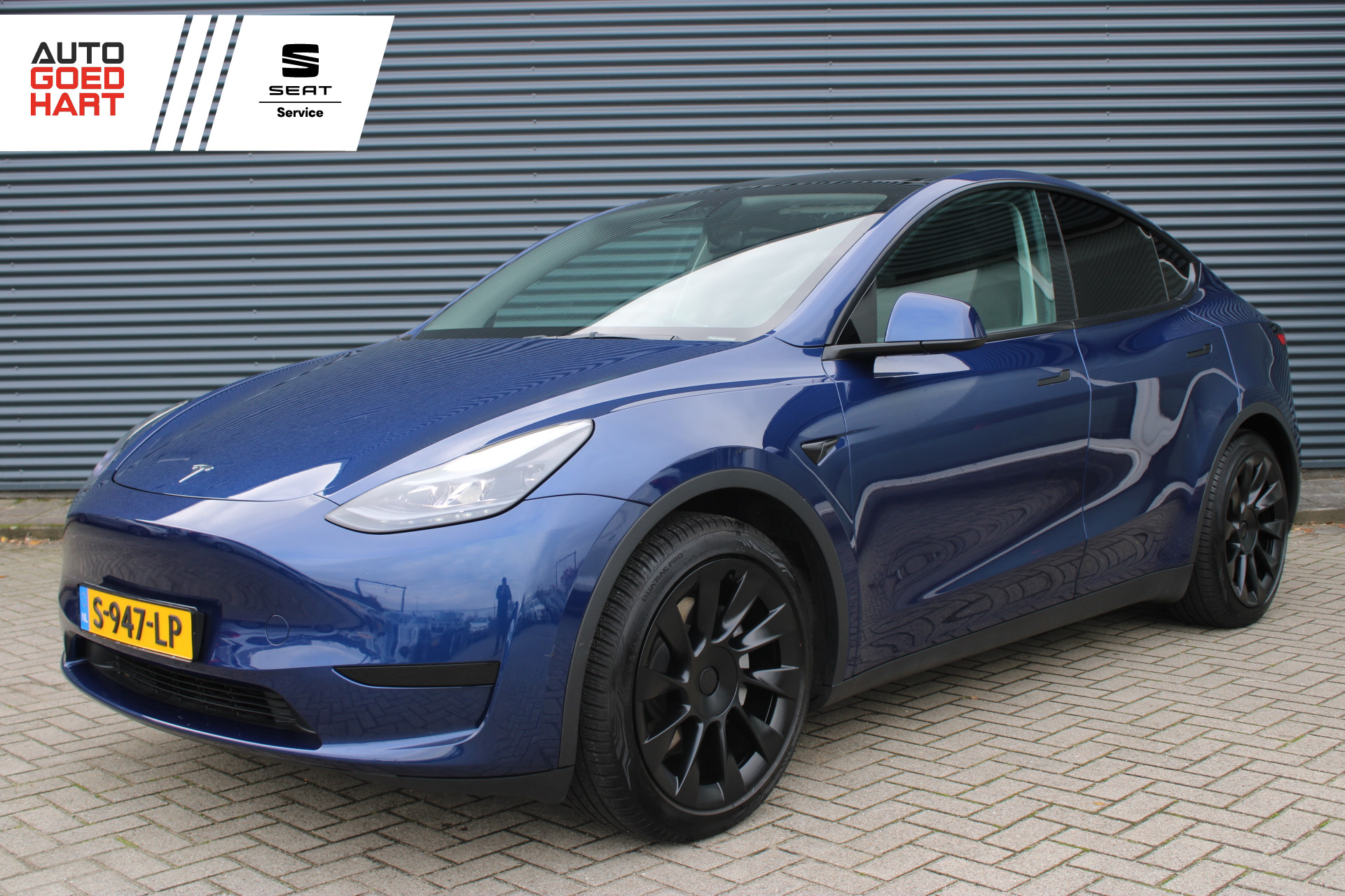 Tesla Model Y RWD 58 kWh NL-Auto Vol-Leder Afn. Trekhaak 2023 - voorkant