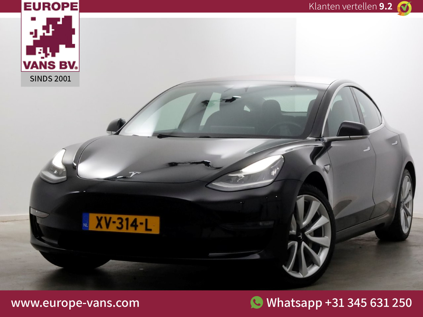 Tesla Model 3 Long Range AWD 19inch/Autopilot/Panoramadak SOH 83% Marge 03-2019 2019 - voorkant